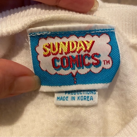 Vintage SUNDAY COMICS Mickey Mouse 3-D Textured Embroidery Sweatshirt Size Small - Picture 7 of 8